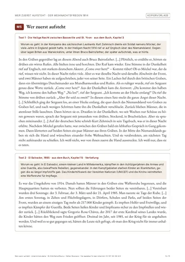 Seite aus dem Unterrichtsmaterial: M5 · Wer zuerst aufsteht