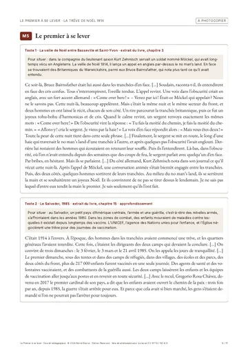 Page du dossier pédagogique : M5 · Le premier à se lever