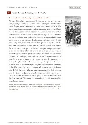Page du dossier pédagogique : M2 · La lettre de Gustave Berthier